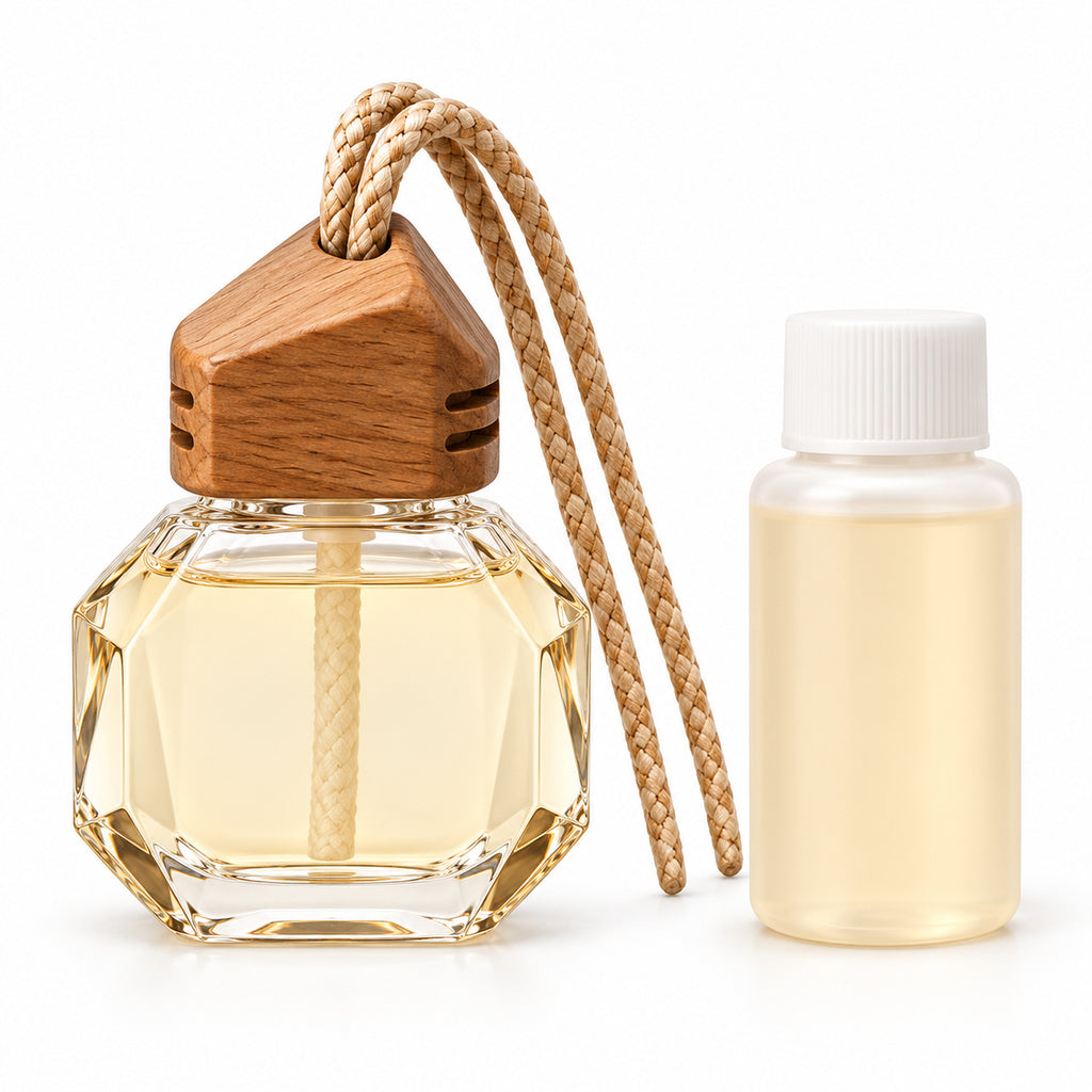 Faceted Wood-Cap Hanging Fragrance Kit - Amber & Vanilla