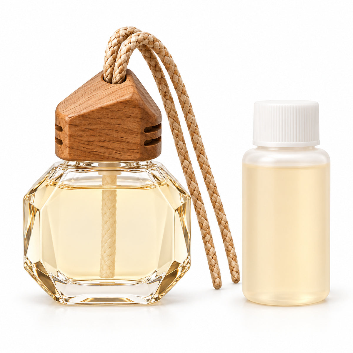 Faceted Wood-Cap Hanging Fragrance Kit - Amber & Vanilla