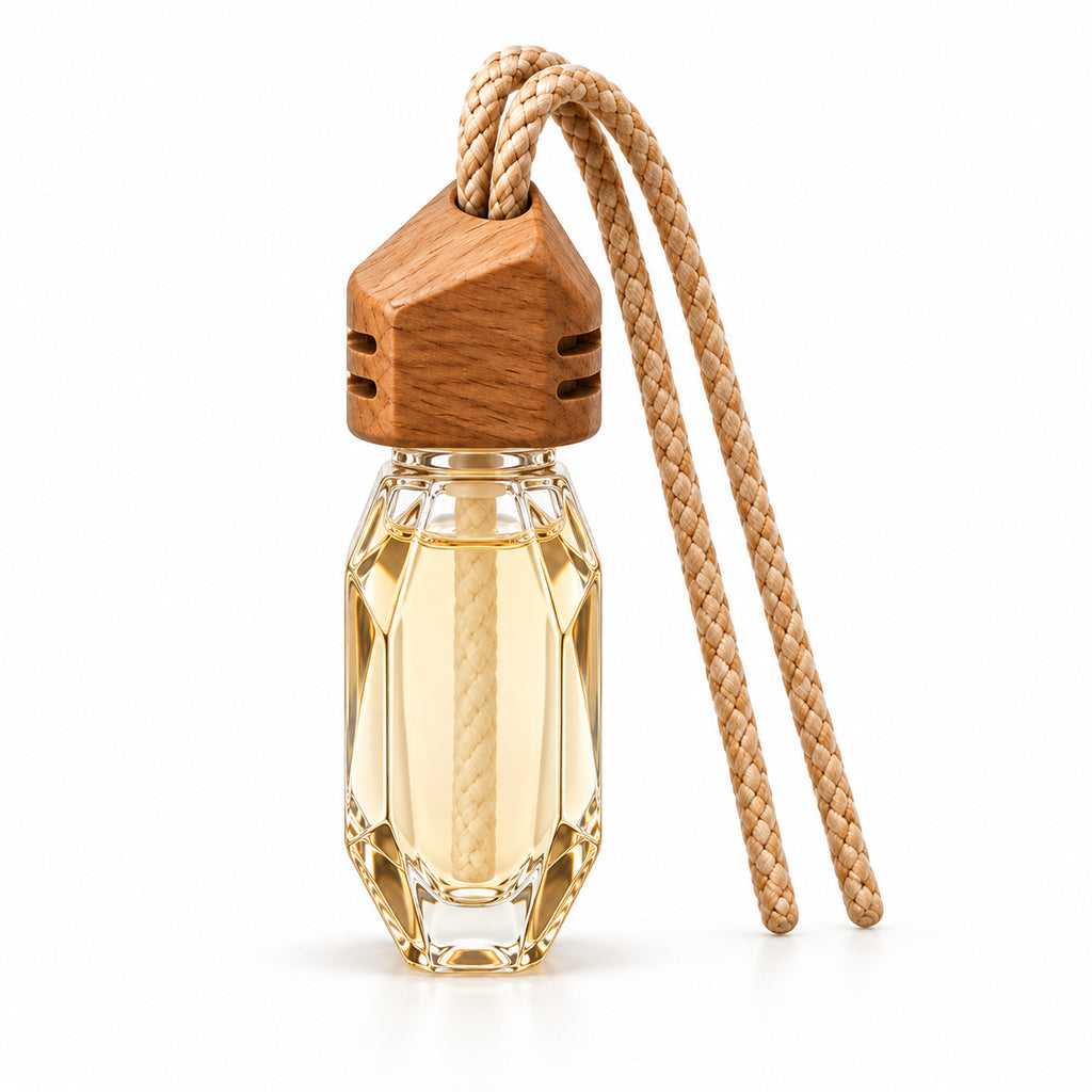 Faceted Wood-Cap Hanging Fragrance Kit - Amber & Vanilla