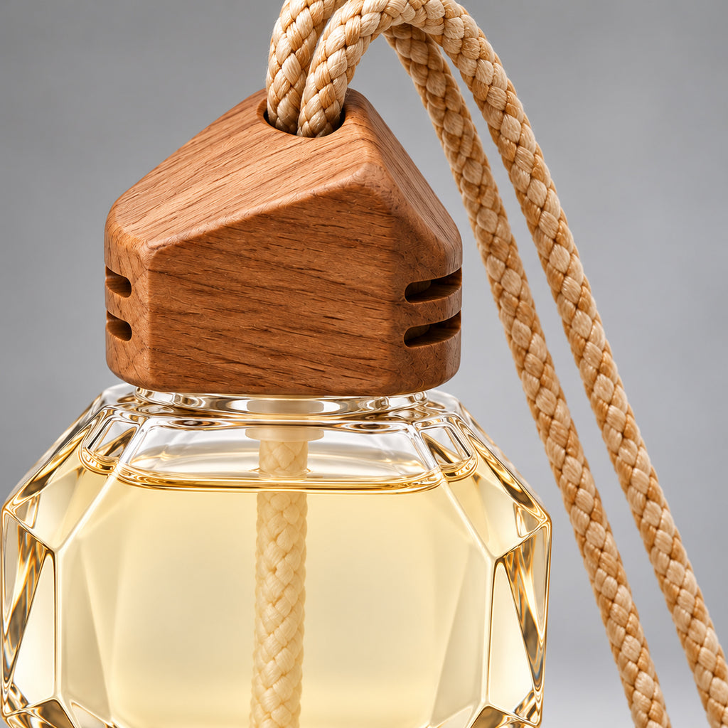 Faceted Wood-Cap Hanging Fragrance Kit - Amber & Vanilla