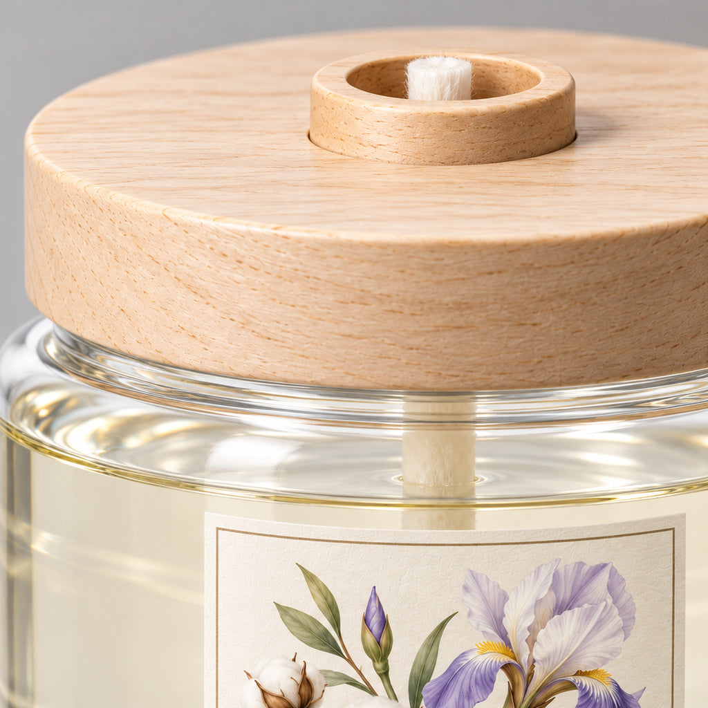 Wide Jar Wick Diffuser - Cotton & Iris, 180 mL