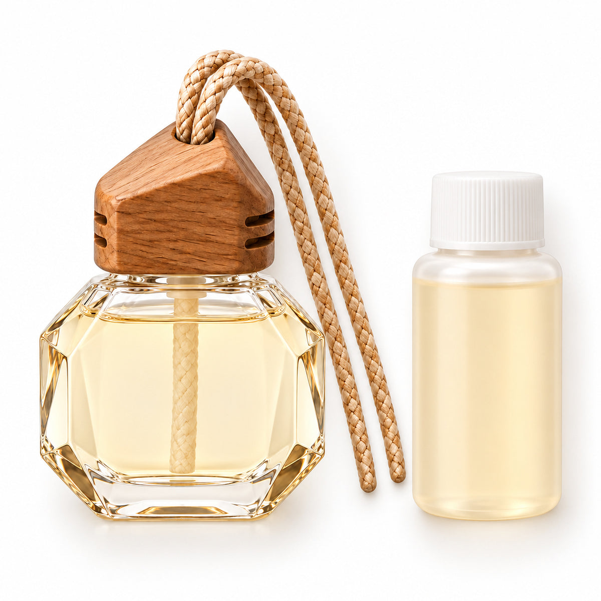 Faceted Wood-Cap Hanging Fragrance Kit - Amber & Vanilla