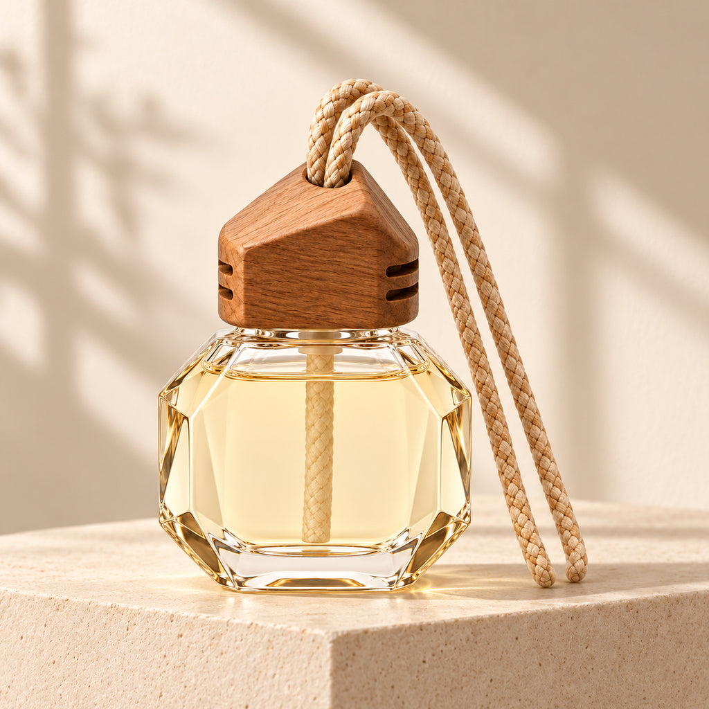 Faceted Wood-Cap Hanging Fragrance Kit - Amber & Vanilla