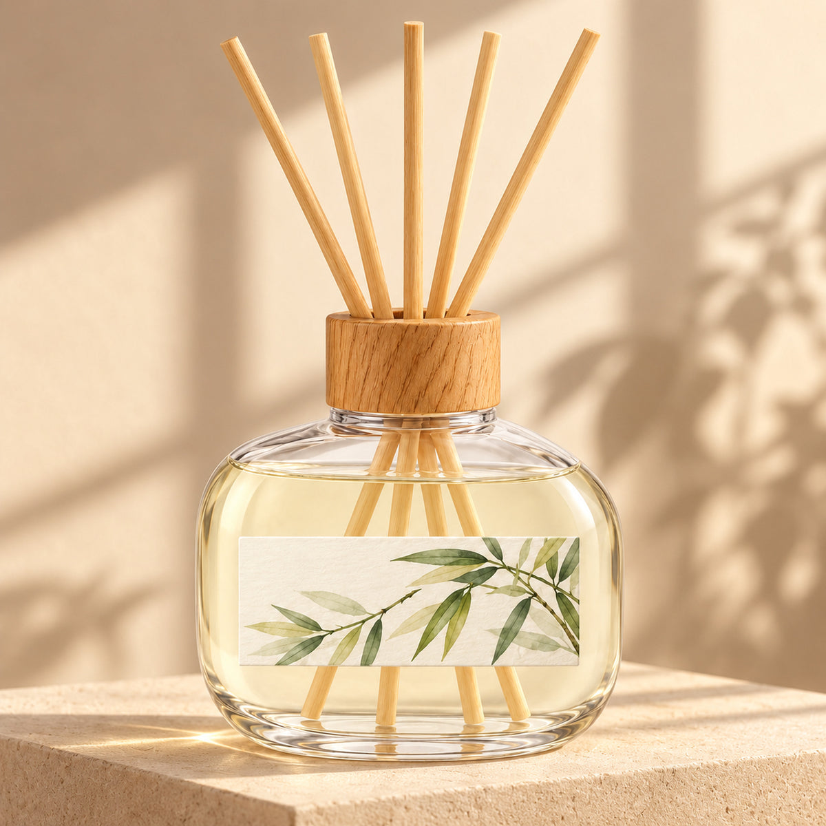 Oval Shoulder Reed Diffuser - Bamboo & Green Tea, 200 mL
